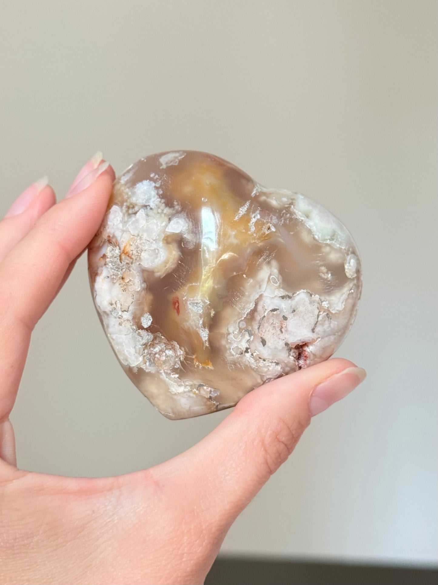 Flower Agate Heart | Corazón de Ágata Flor