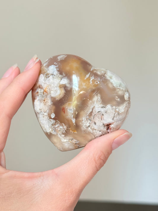 Flower Agate Heart | Corazón de Ágata Flor