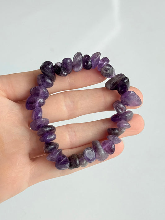 Amethyst Large Chip Bracelet