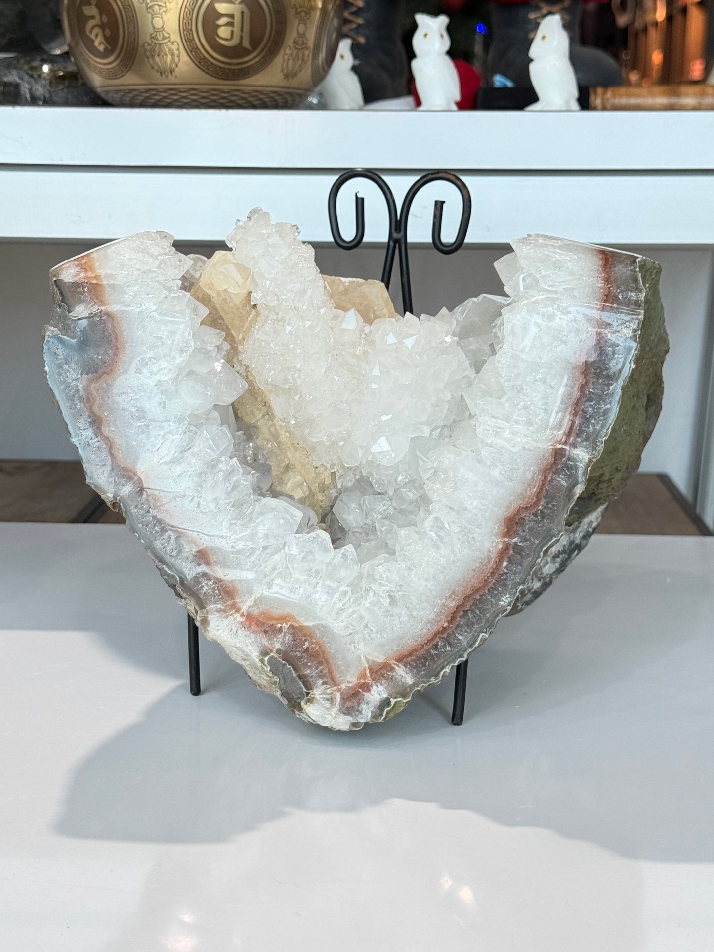 Clear Quartz With Calcite Inclusion