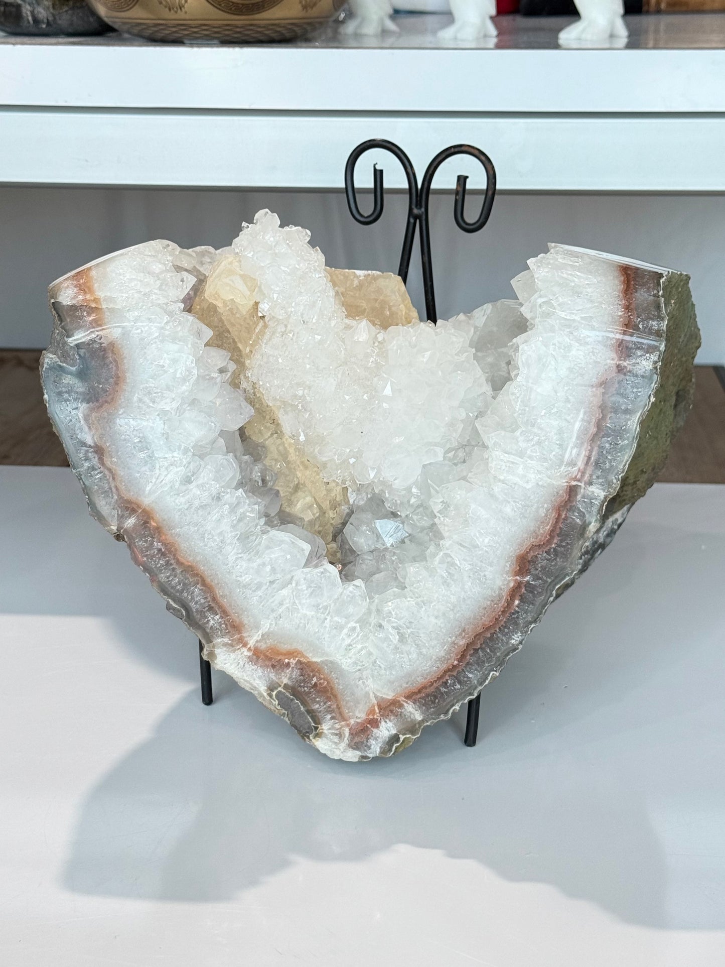 Clear Quartz With Calcite Inclusion