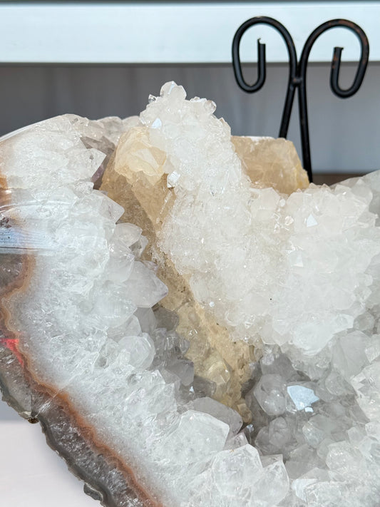 Clear Quartz With Calcite Inclusion