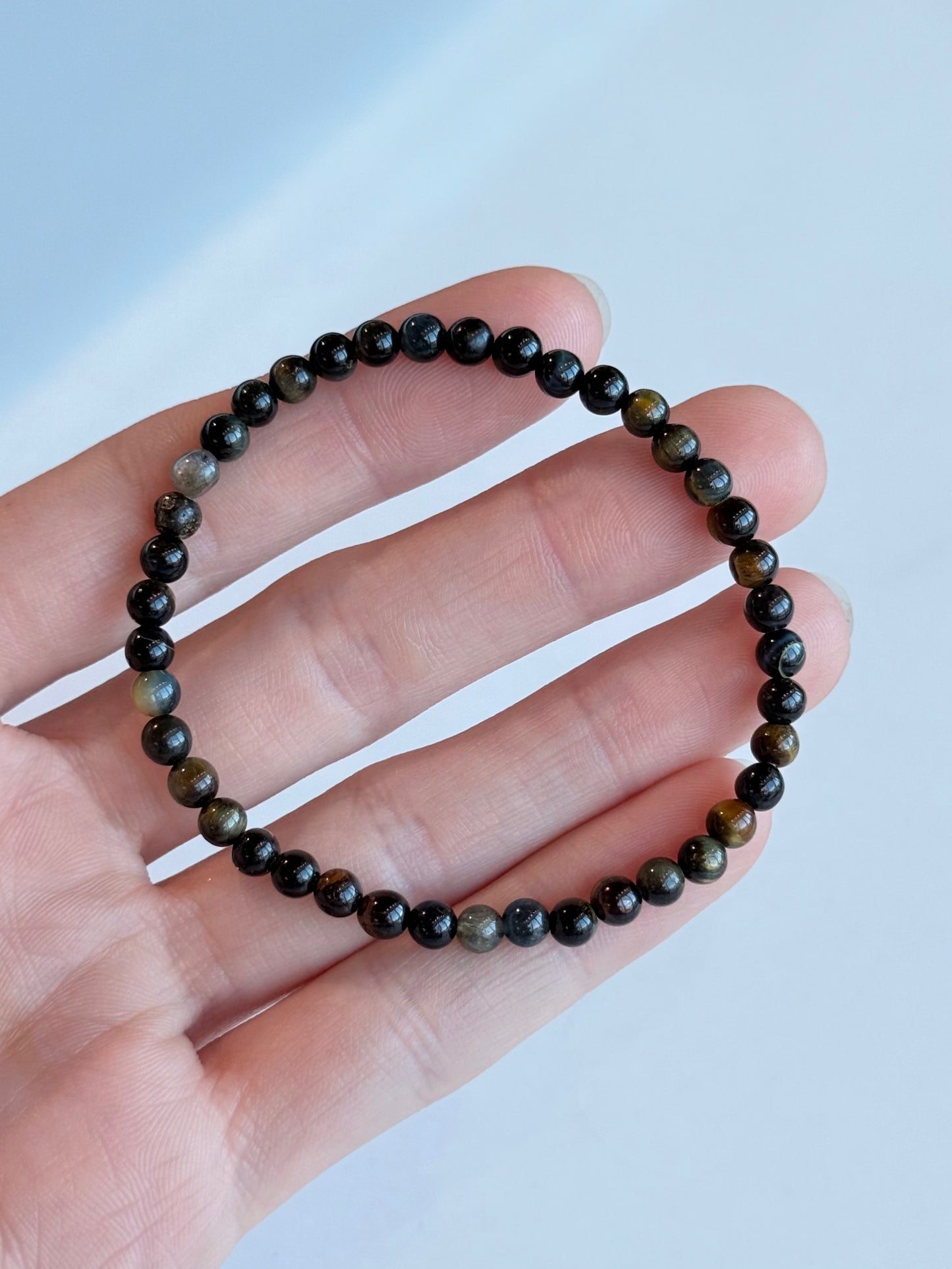 Blue tiger Eye 4mm Bracelet