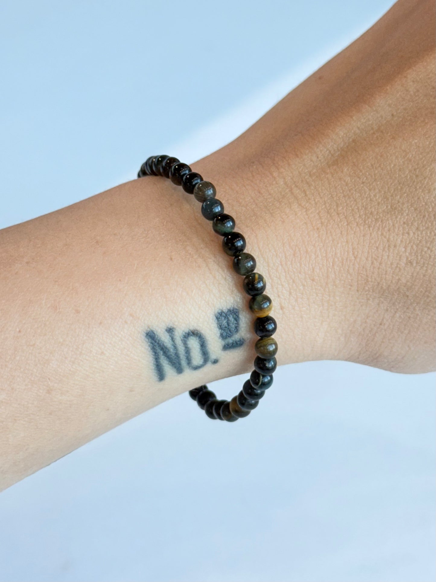 Blue tiger Eye 4mm Bracelet