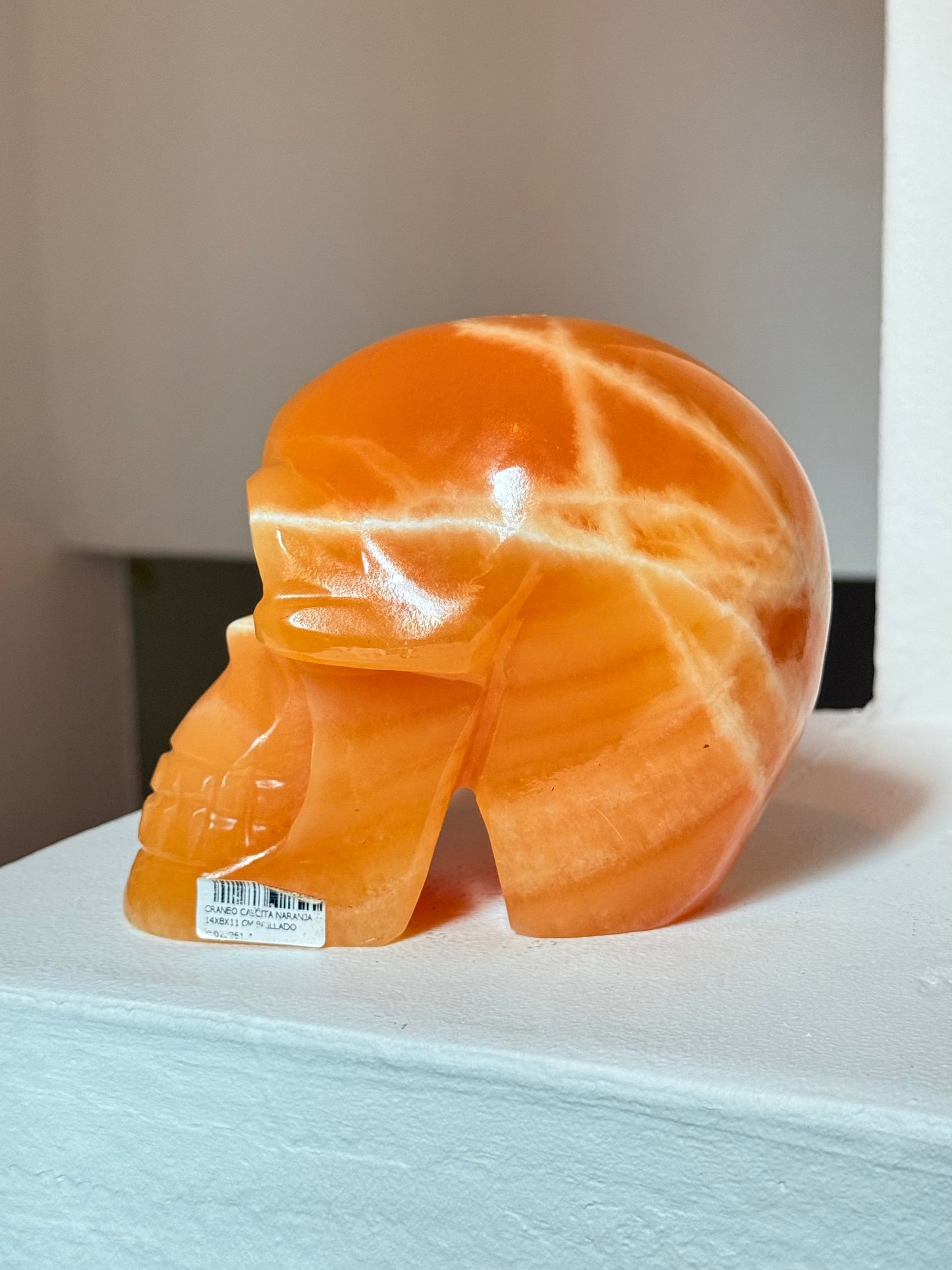 Orange Calcite Skull | Cráneo de Calcita Naranja ( Mexico )