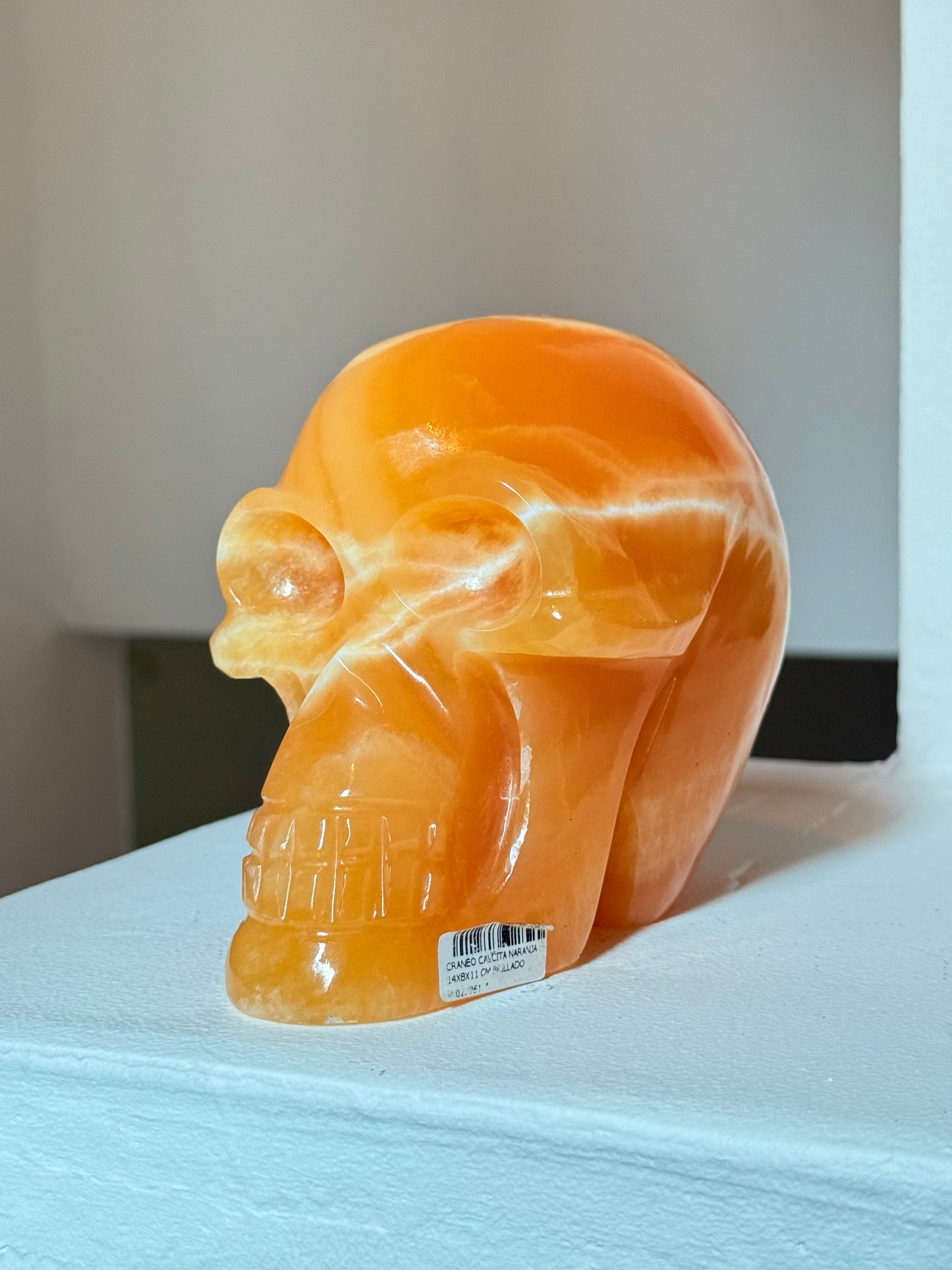Orange Calcite Skull | Cráneo de Calcita Naranja ( Mexico )