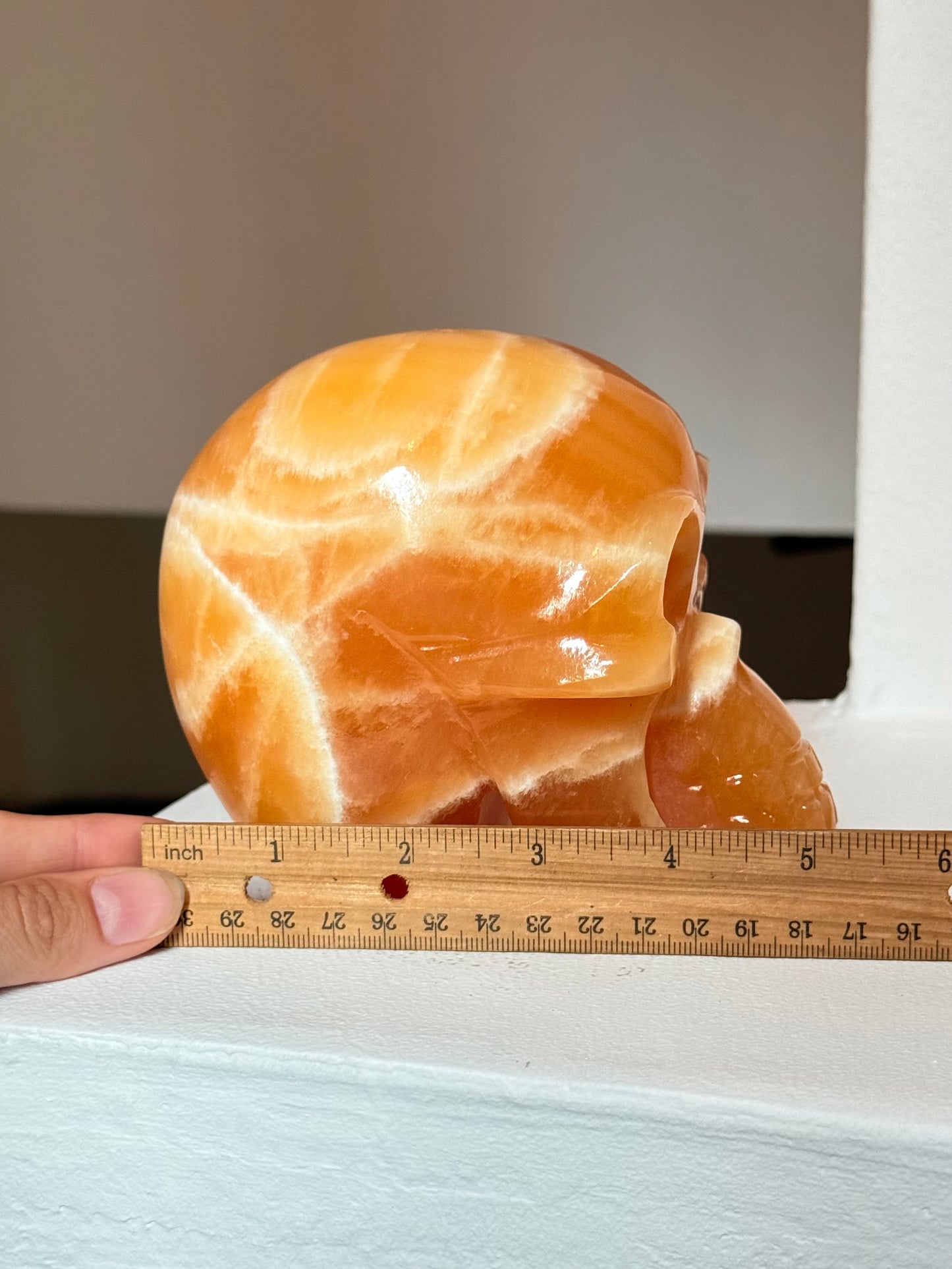 Orange Calcite Skull | Cráneo de Calcita Naranja ( Mexico )