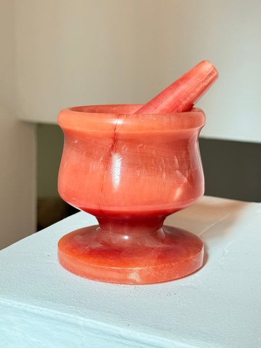 Colored Egyptian Alabaster Mortar & Pestle | Pintado Mortero de Alabastro Egipcio