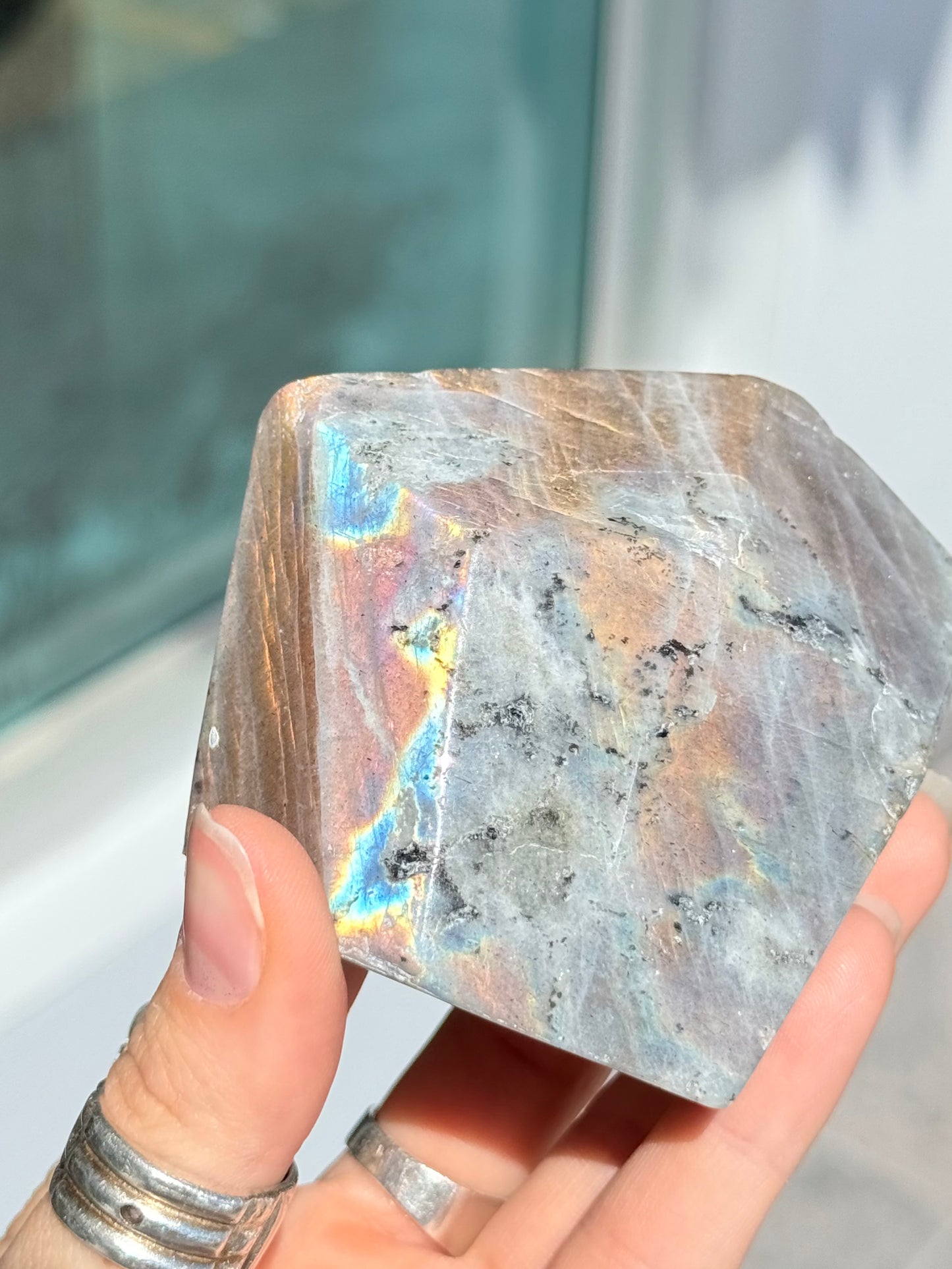 Purple - Yellow  Labradorite