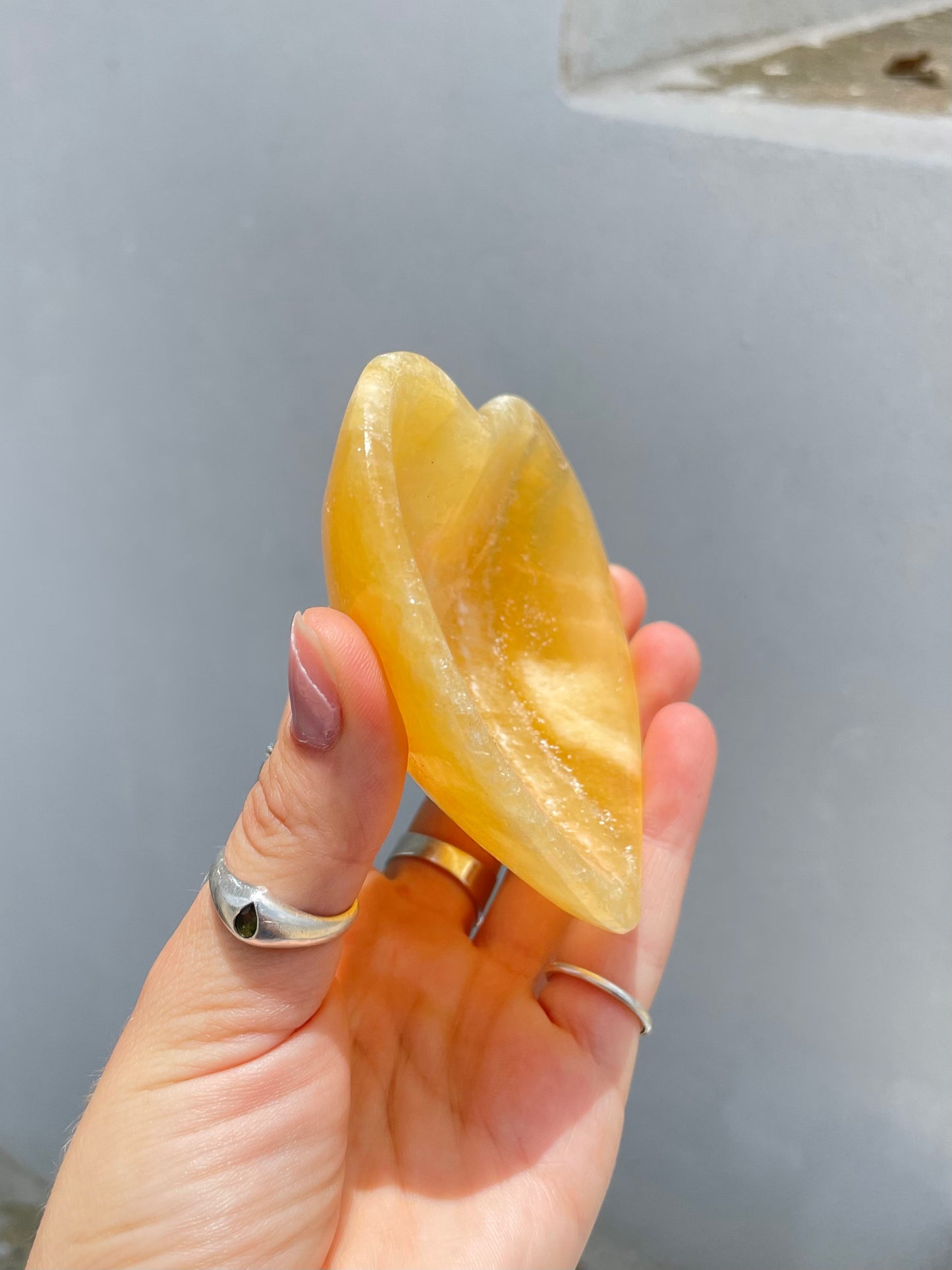 Orange Calcite Heart Bowl – Energy & Vitality