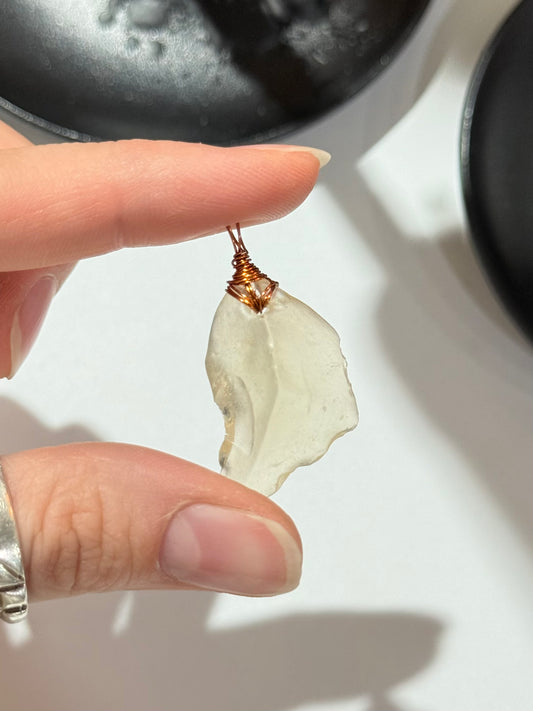 Libyan Dessert Glass ( Copper Wire ) Pendant