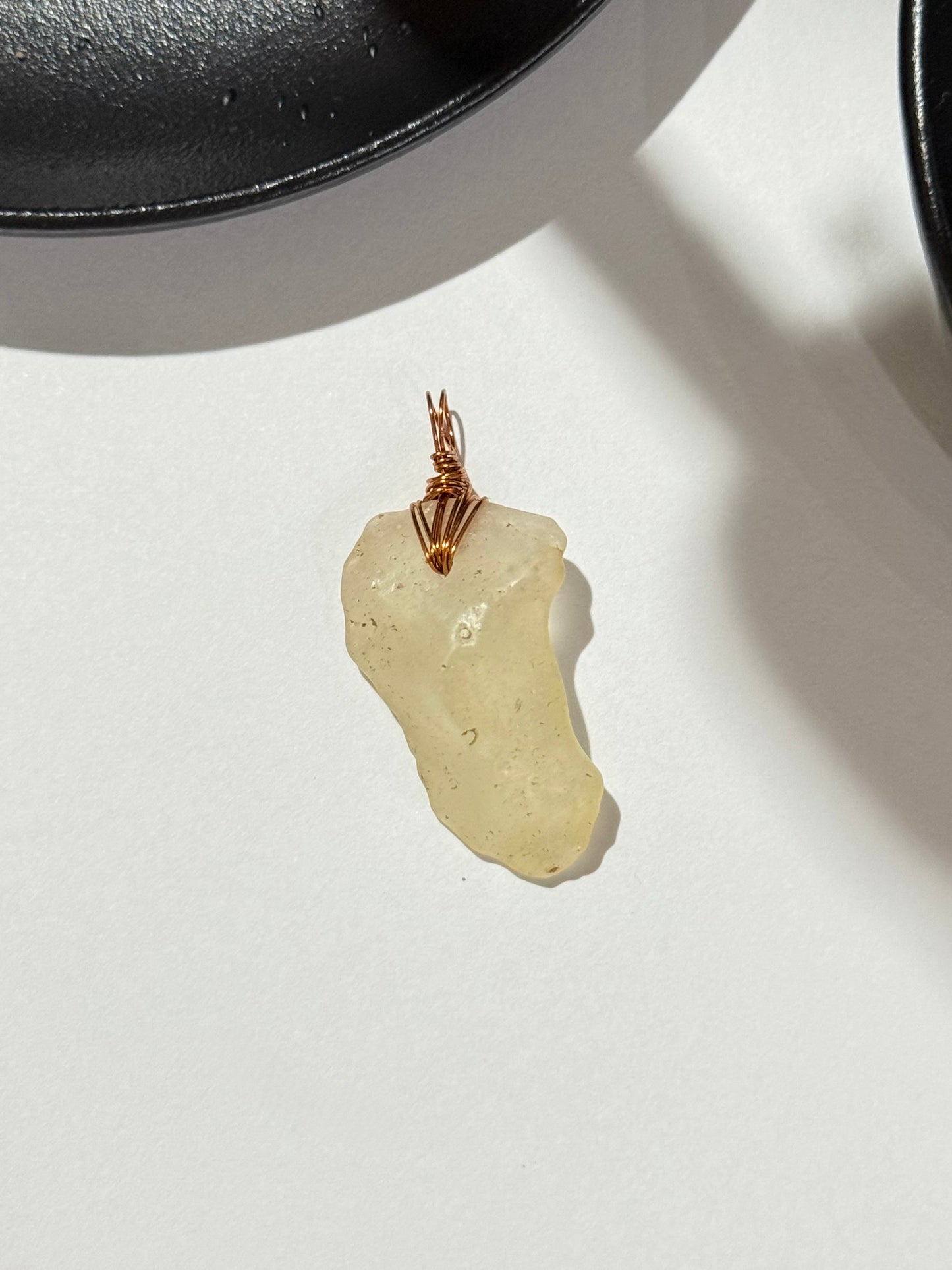 Libyan Dessert Glass ( Copper Wire ) Pendant