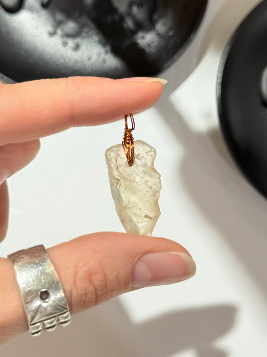 Libyan Dessert Glass ( Copper Wire ) Pendant