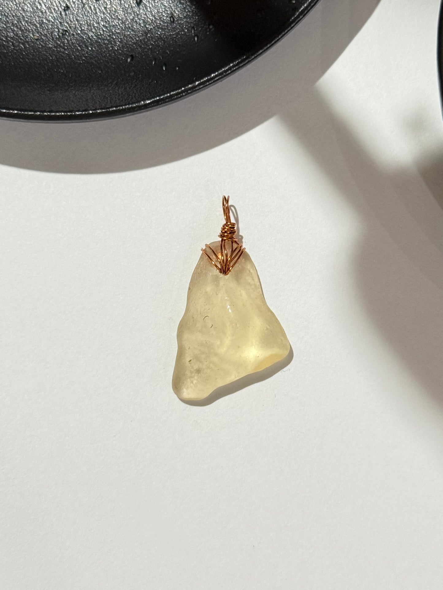 Libyan Dessert Glass ( Copper Wire ) Pendant