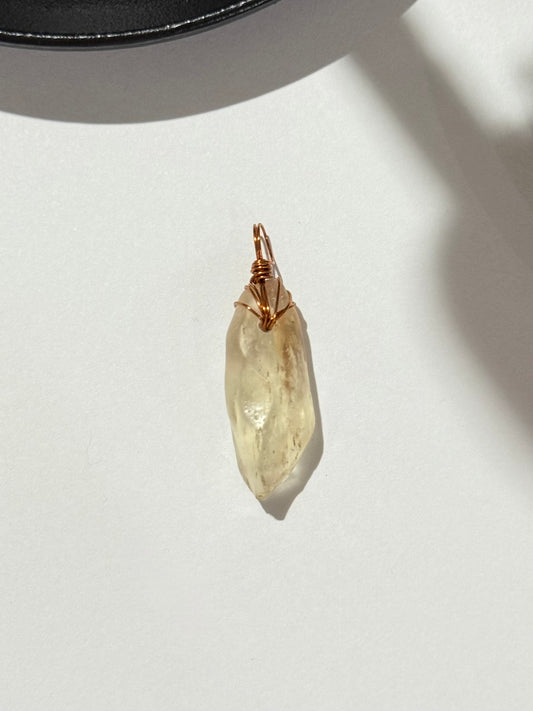 Libyan Dessert Glass ( Copper Wire ) Pendant