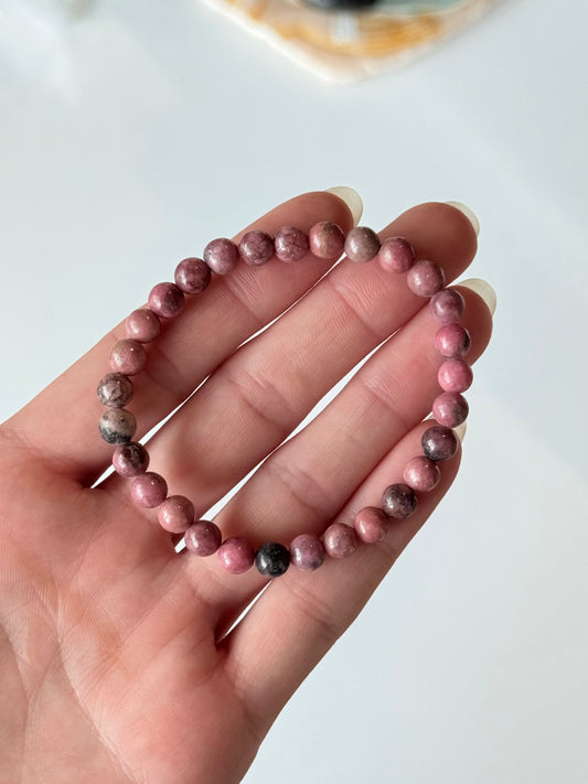 Rhodonite Bracelet 6mm / Pulsera de Rodonita 6mm