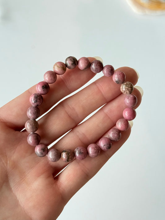 Rhodonite Bracelet 8mm / Pulsera de Rodonita 8mm