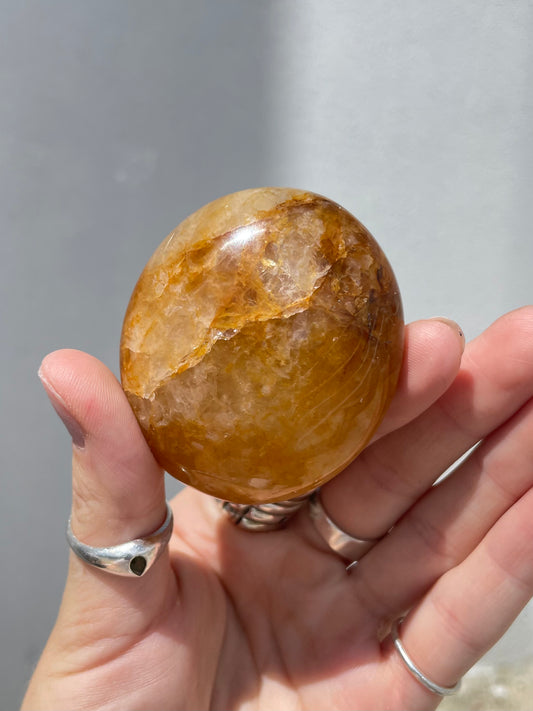 Golden Healer Quartz Palm Stones – Healing & Spiritual Growth