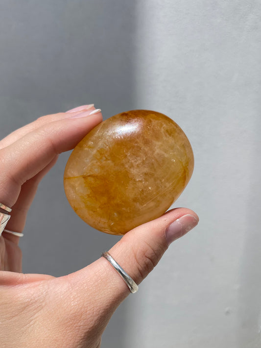 Golden Healer Quartz Palm Stones – Healing & Spiritual Growth