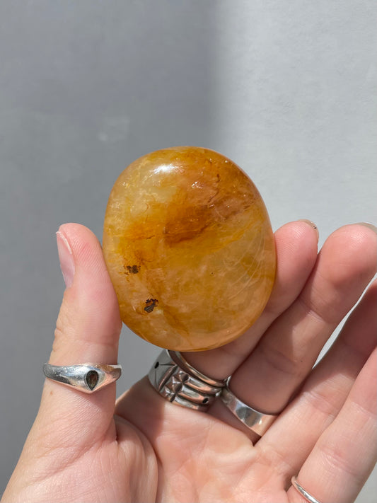 Golden Healer Quartz Palm Stones – Healing & Spiritual Growth