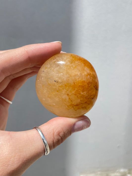 Golden Healer Quartz Palm Stones – Healing & Spiritual Growth