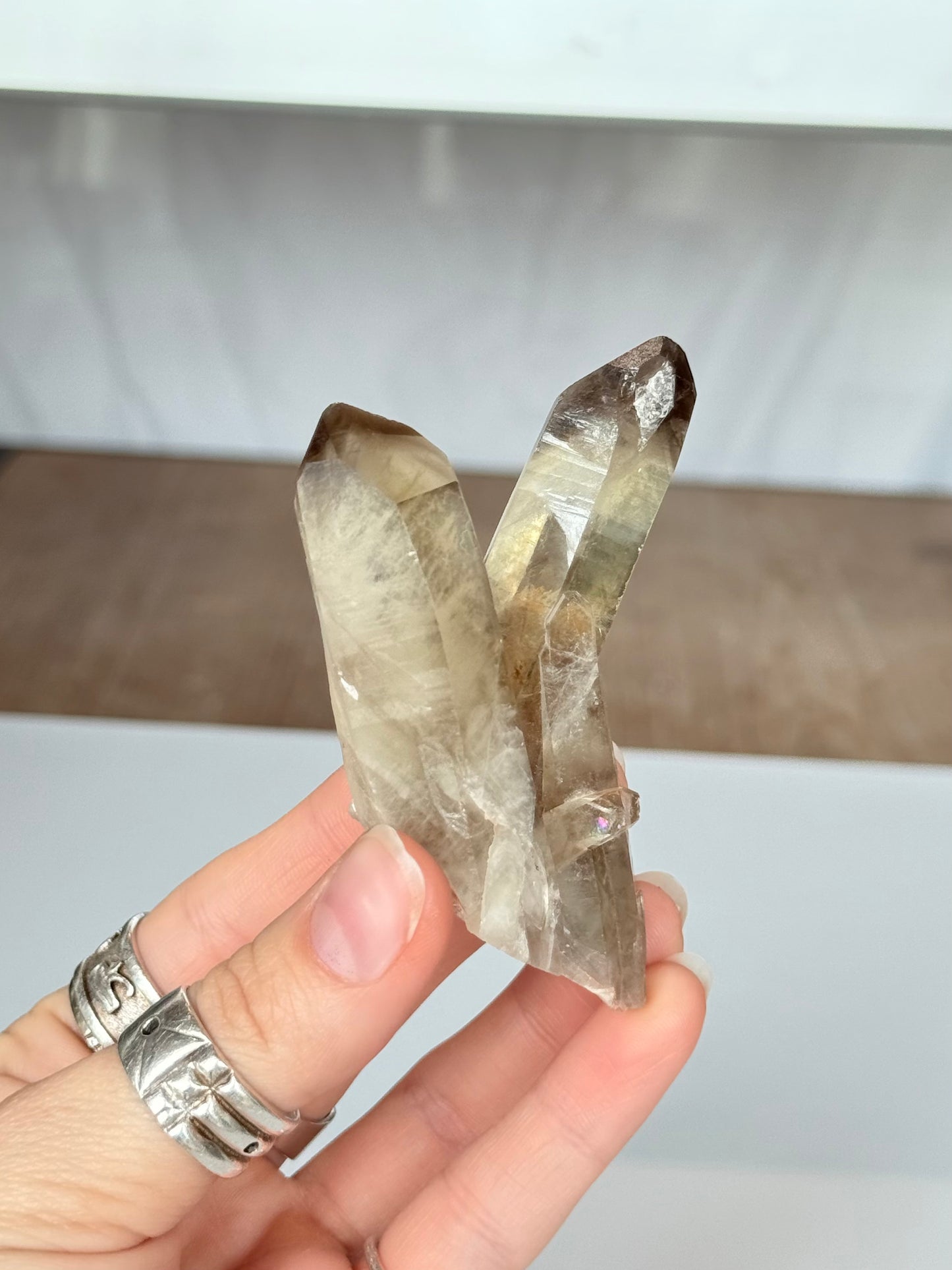 Natural Citrine Phantom Formation Double Point