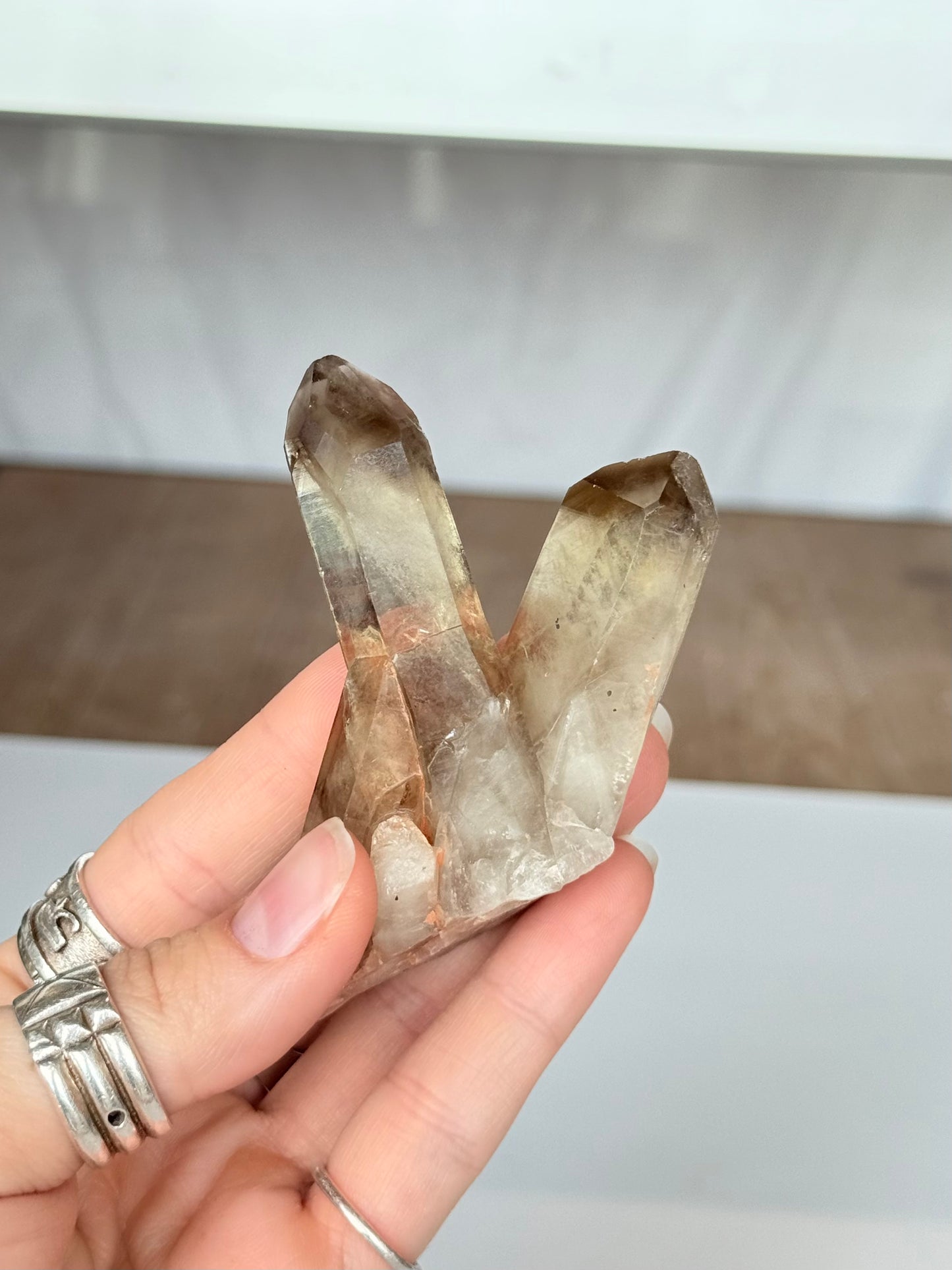 Natural Citrine Phantom Formation Double Point