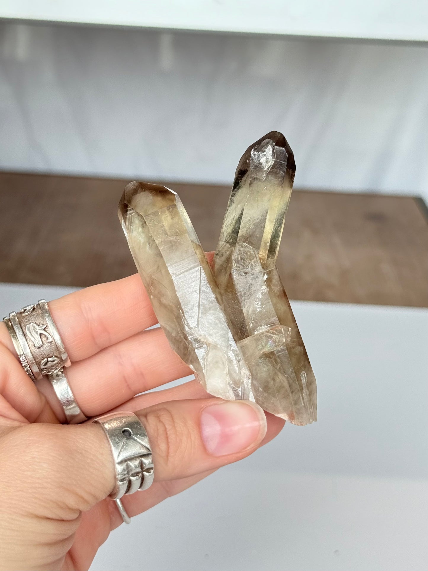 Natural Citrine Phantom Formation Double Point