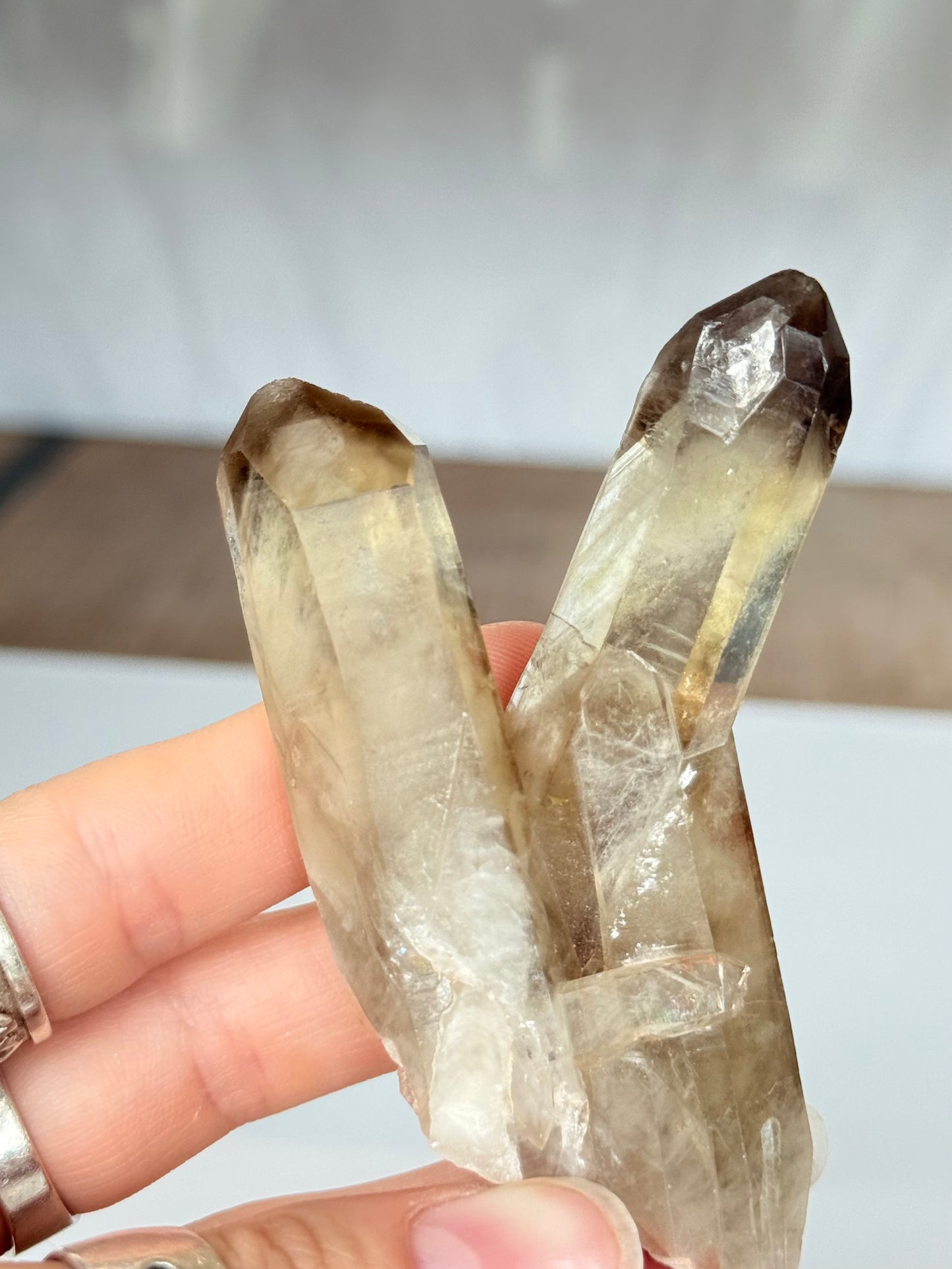 Natural Citrine Phantom Formation Double Point