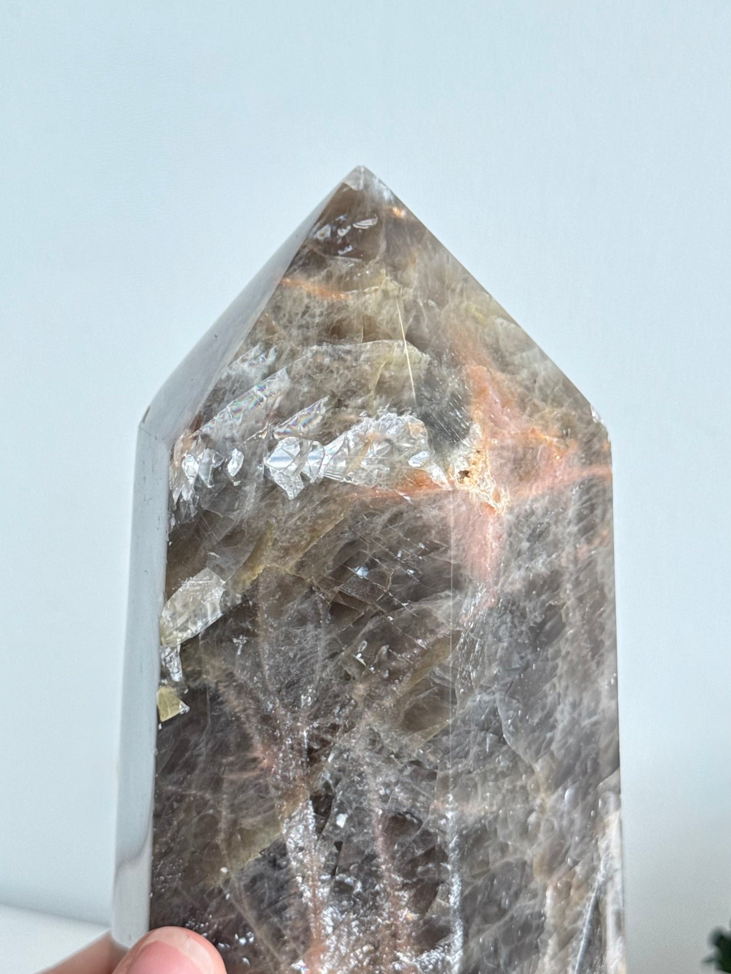 Black/Peach Moonstone Point