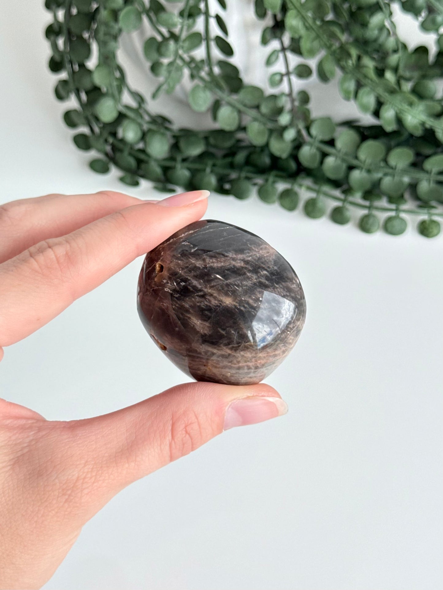 Black Moonstone Palm Stone