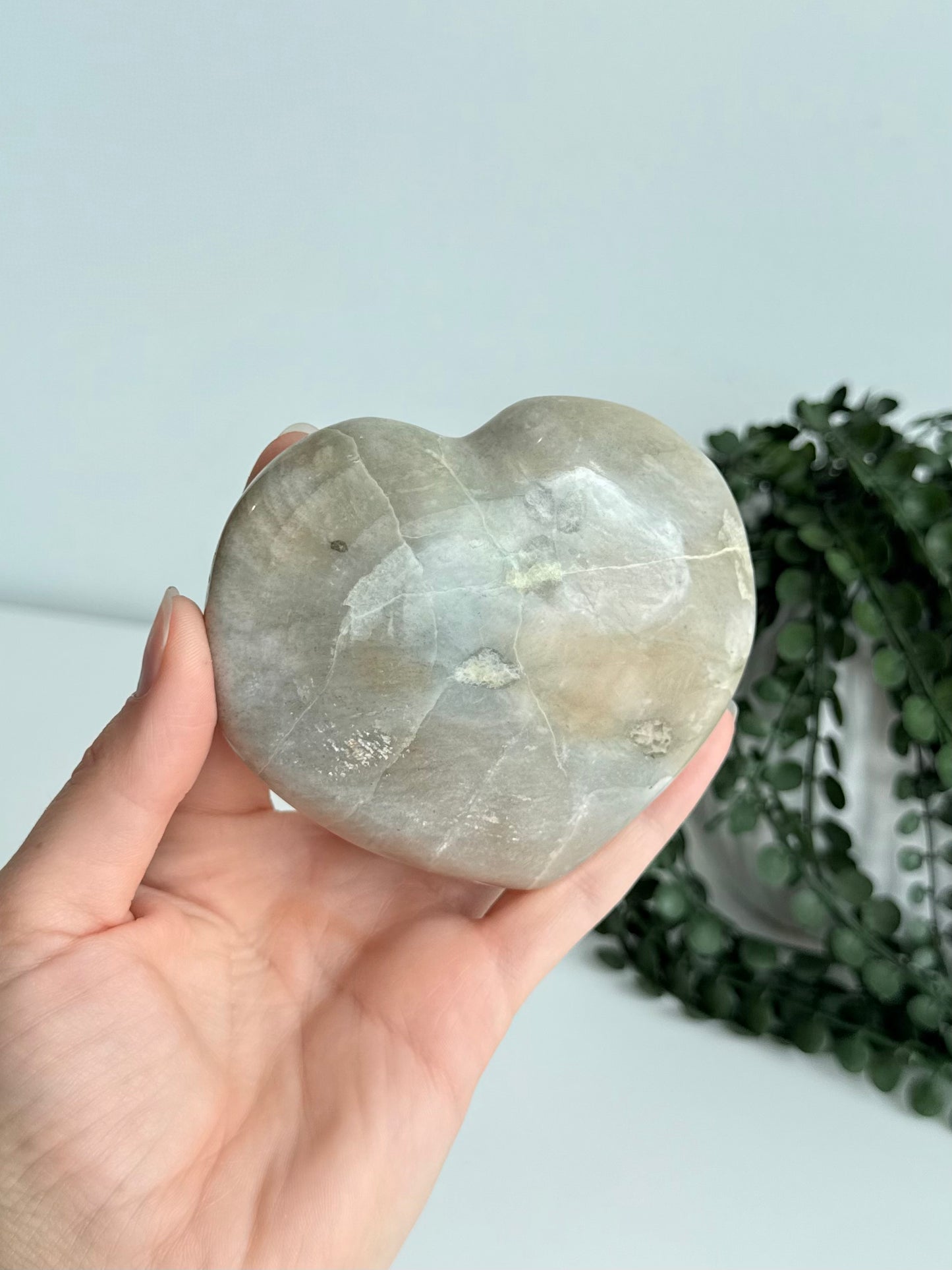 Green Moonstone Heart