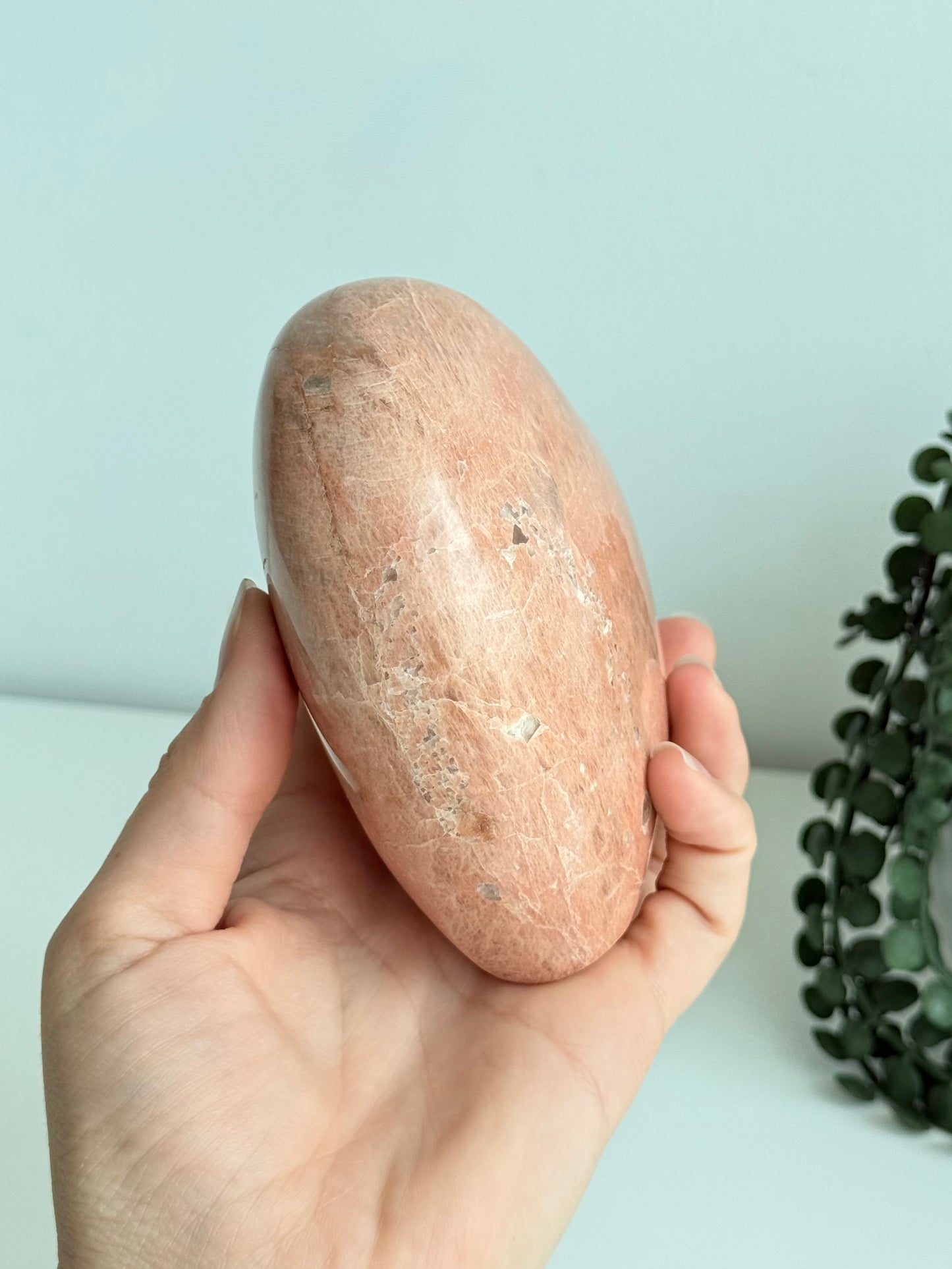 Peach Moonstone Heart