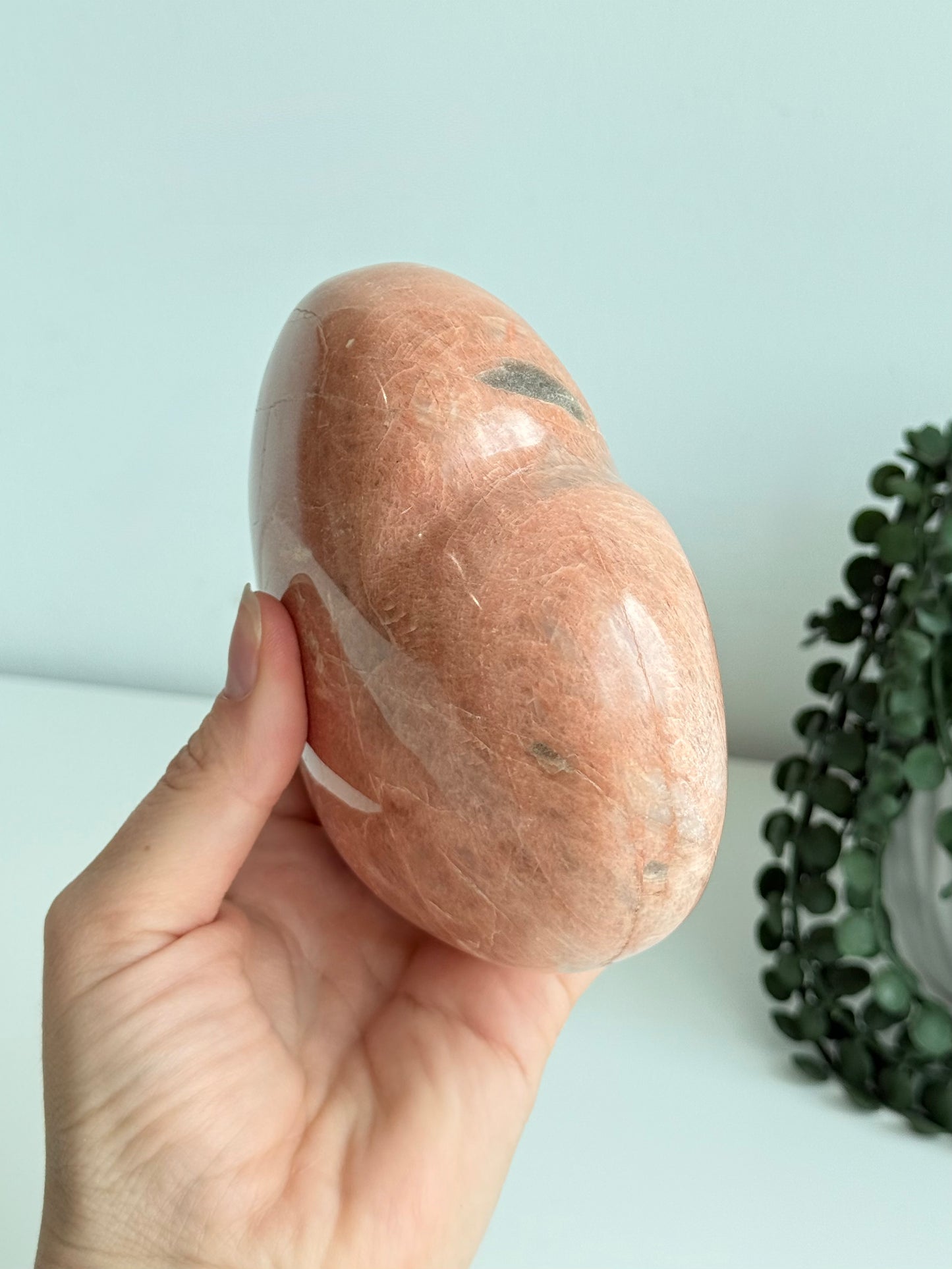 Peach Moonstone Heart