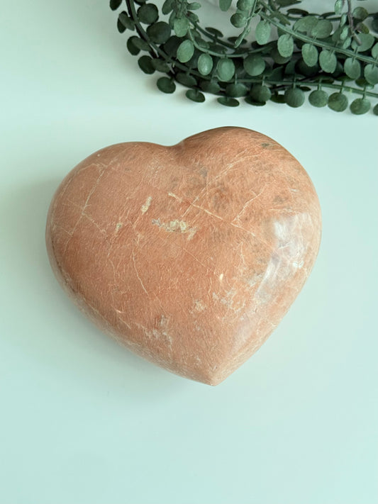 Peach Moonstone Heart