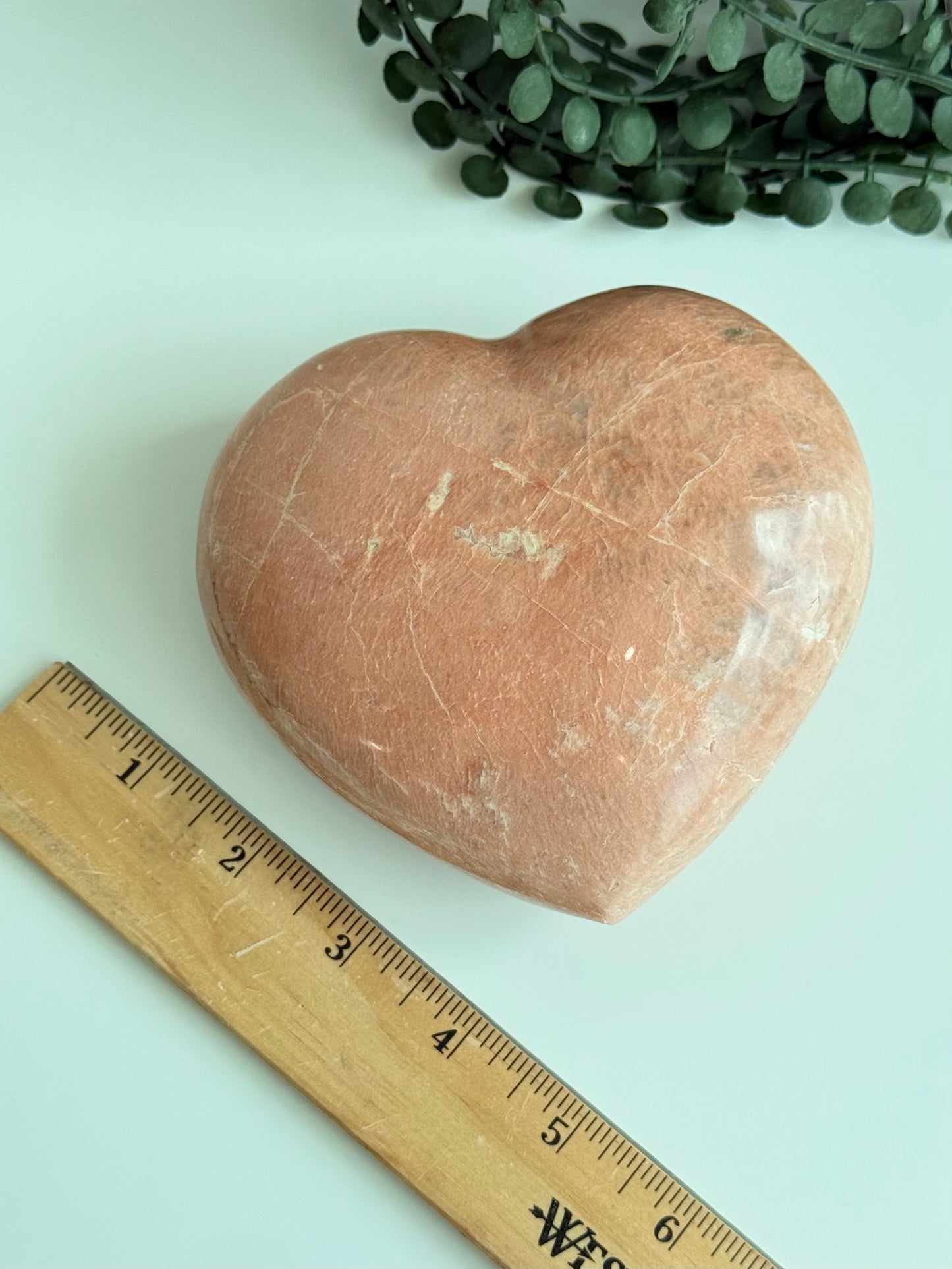 Peach Moonstone Heart
