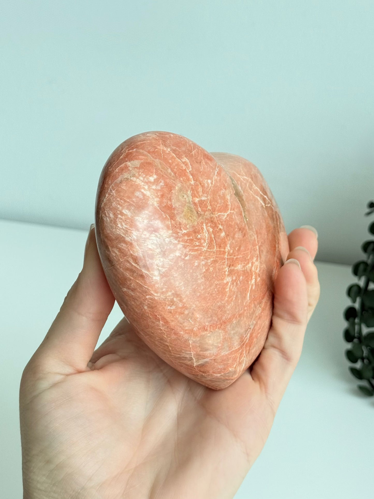 Peach Moonstone Heart