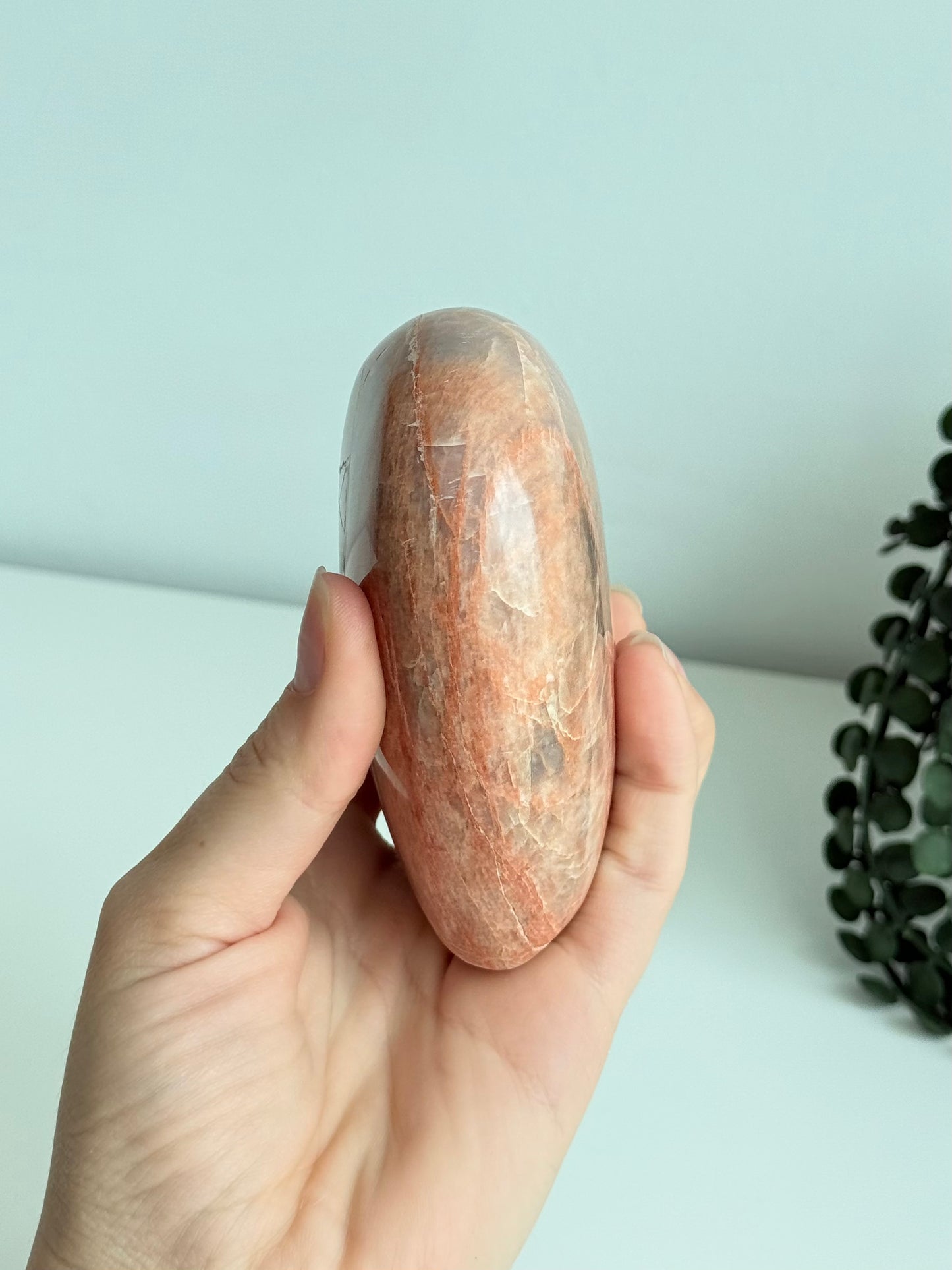 Peach Moonstone Heart