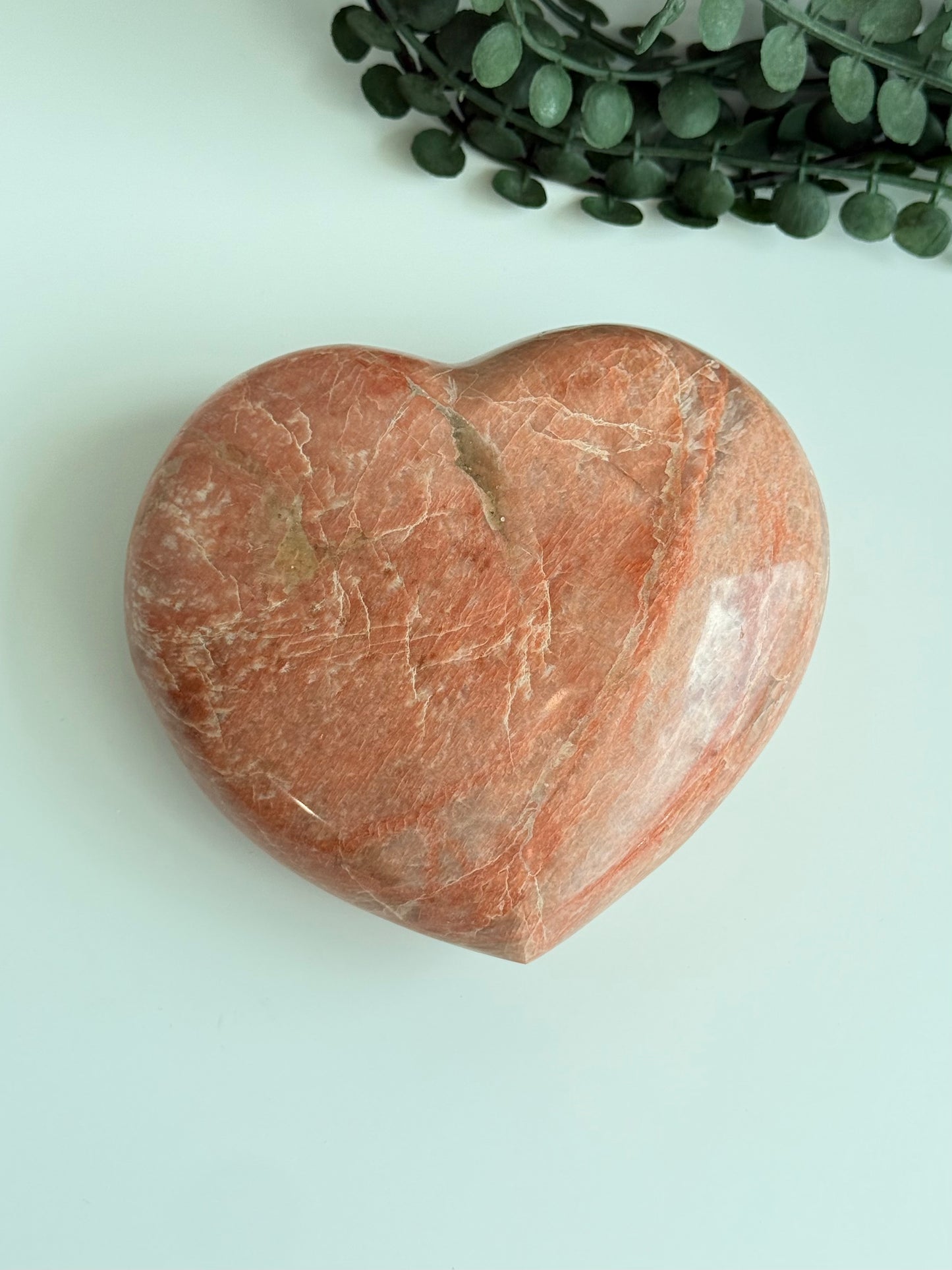 Peach Moonstone Heart
