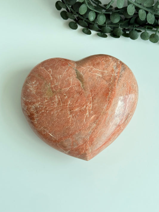 Peach Moonstone Heart