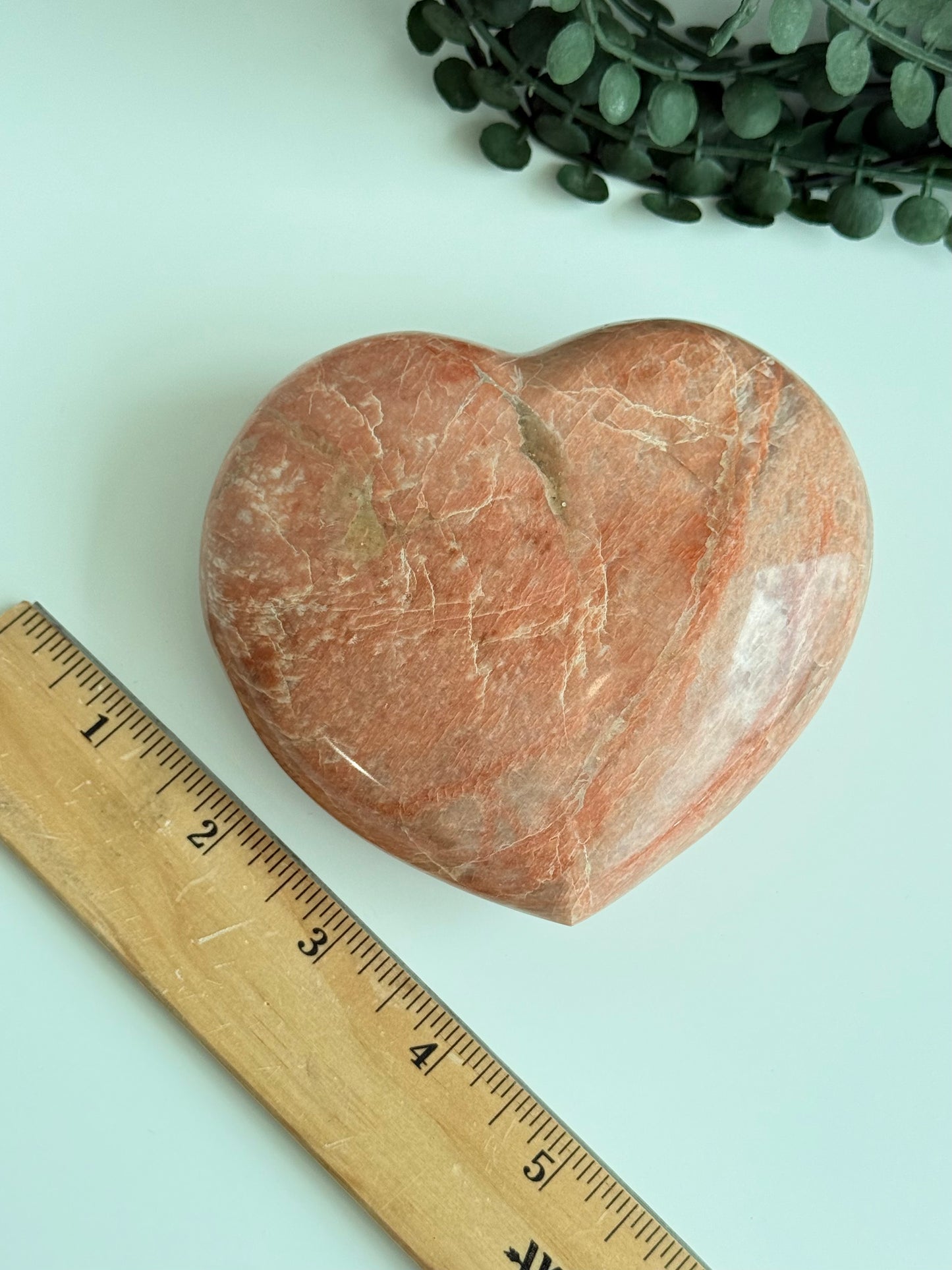 Peach Moonstone Heart