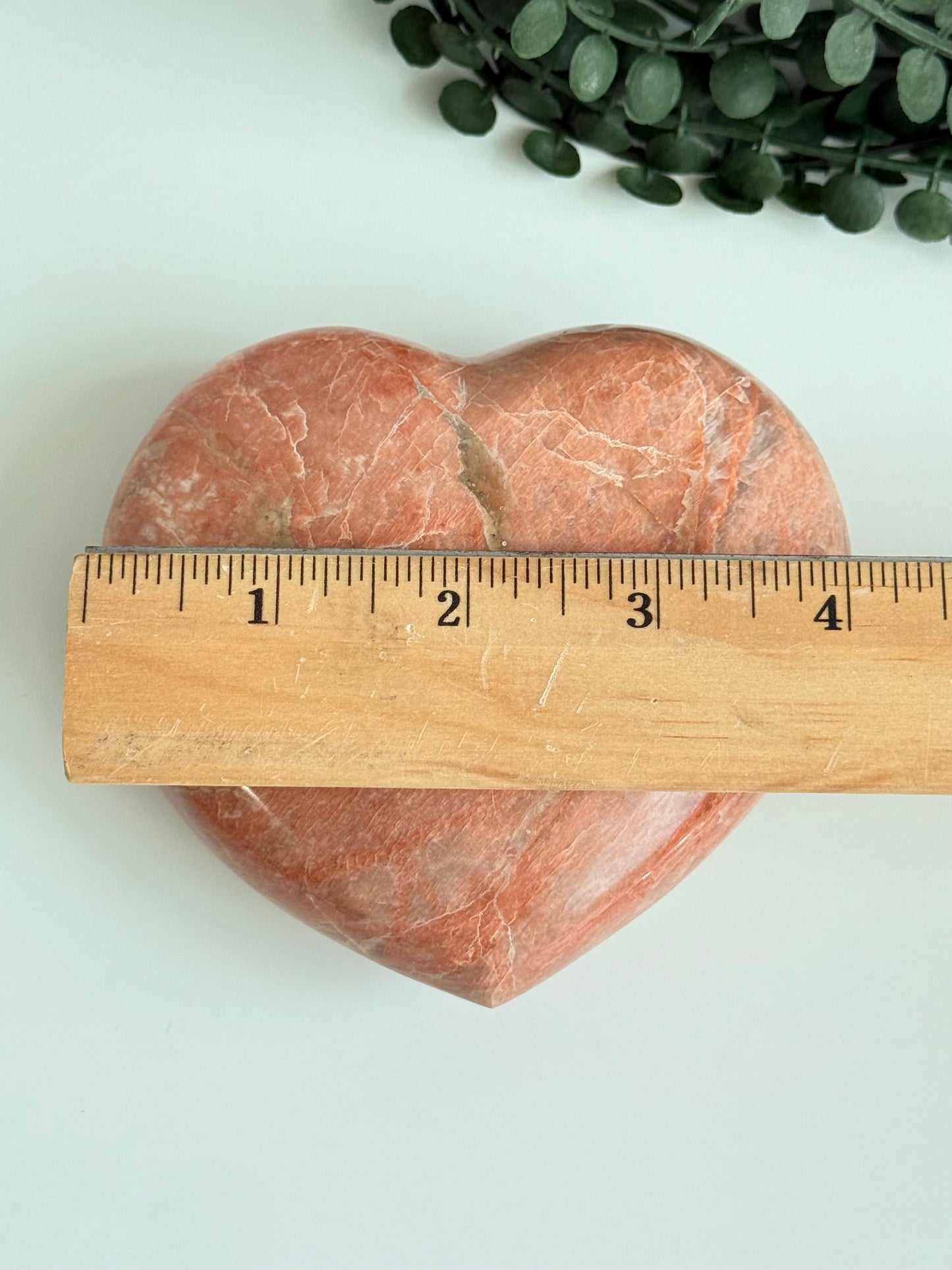Peach Moonstone Heart