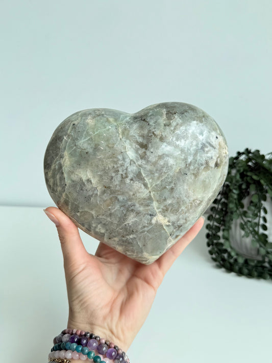 Green Moonstone Heart