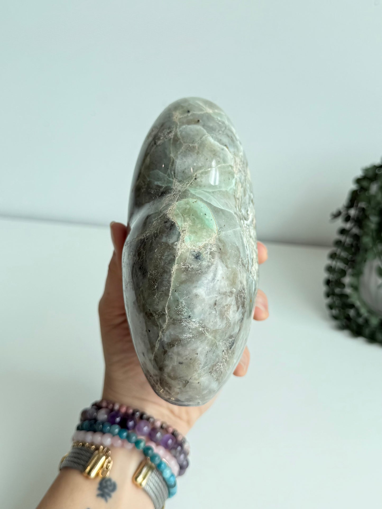 Green Moonstone Heart