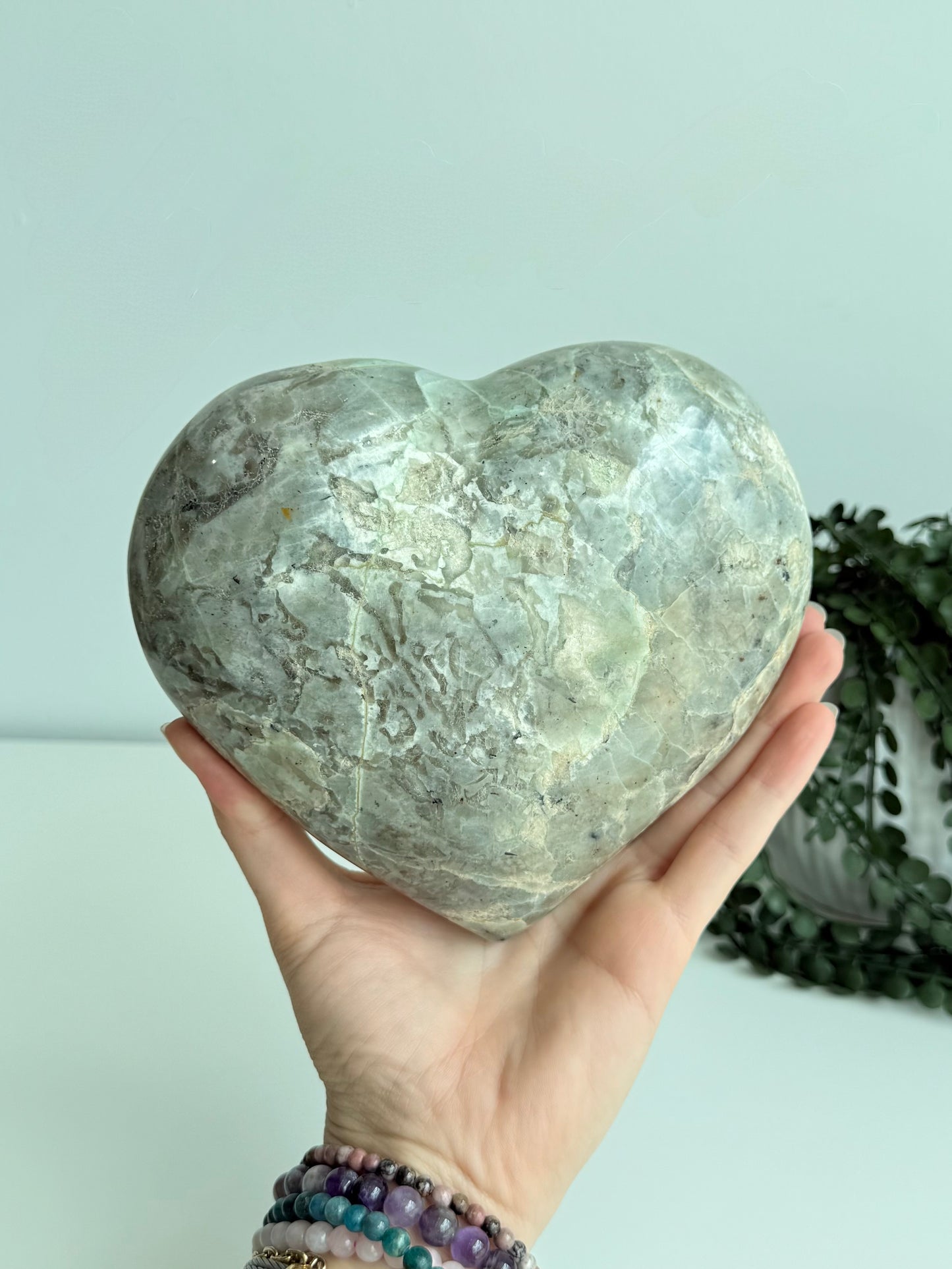 Green Moonstone Heart
