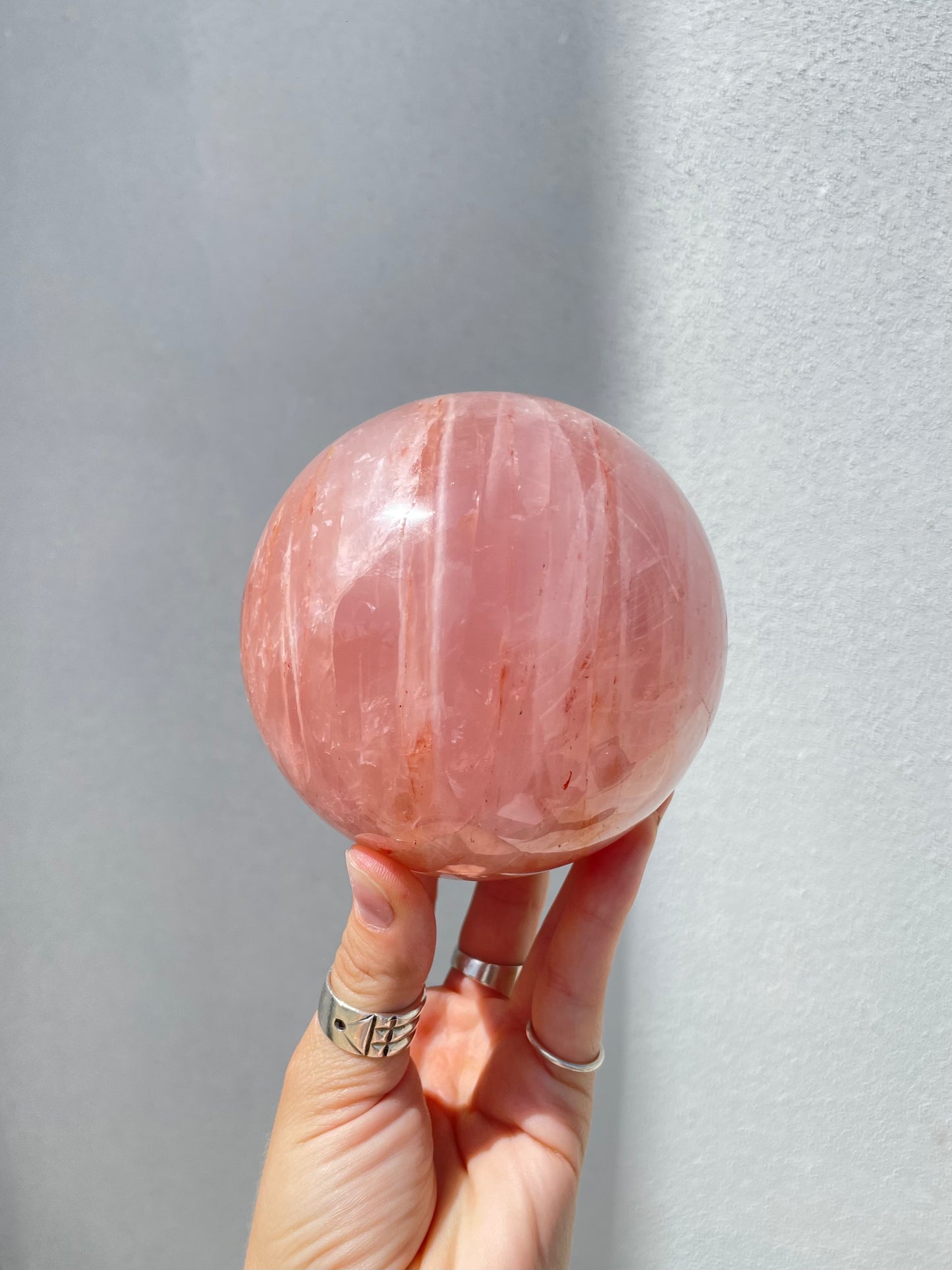 Rose Quartz y Hierro  Sphere