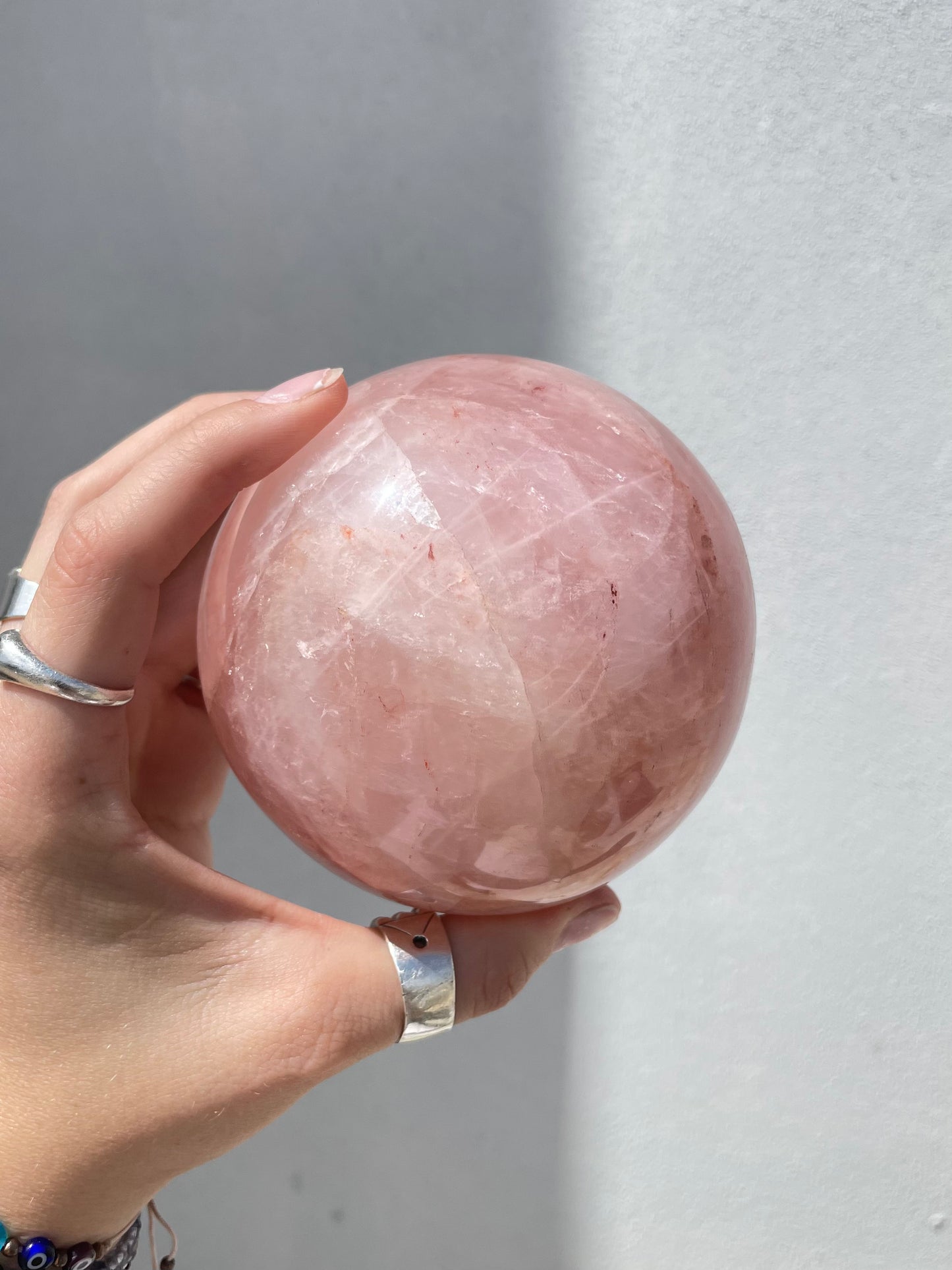 Rose Quartz y Hierro  Sphere