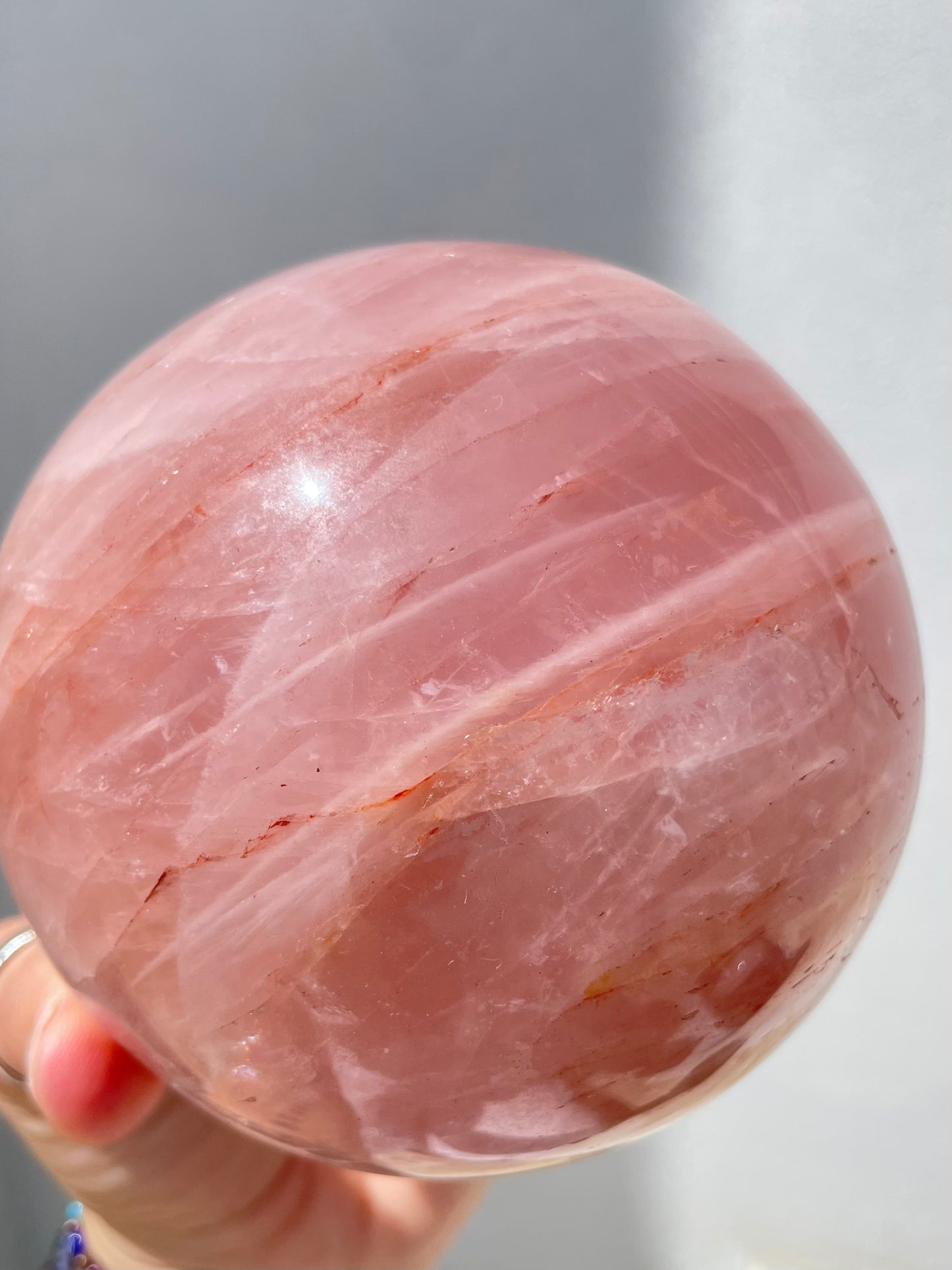 Rose Quartz y Hierro  Sphere