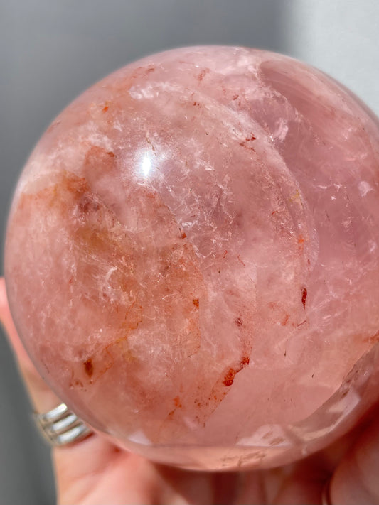 Rose Quartz y Hierro  Sphere