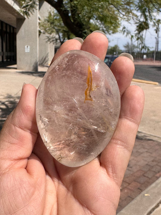 Palm Stone Cuarzo Cristal ( Medium )